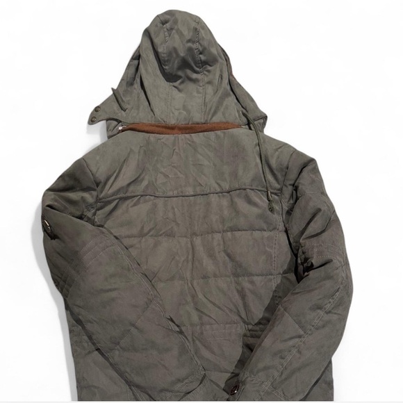 Olive Green Military Field Jacket with Detachable Hood - Picture 4 of 8